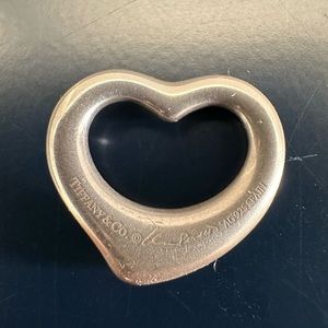 Tiffany & Co Elsa Peretti Sterling Silver Large Open Heart 21mm Pendant